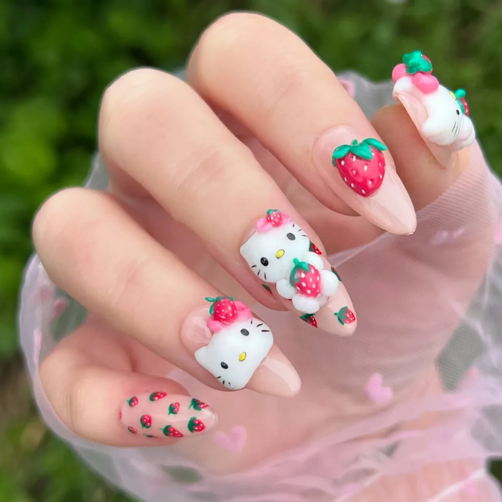blush bows nails