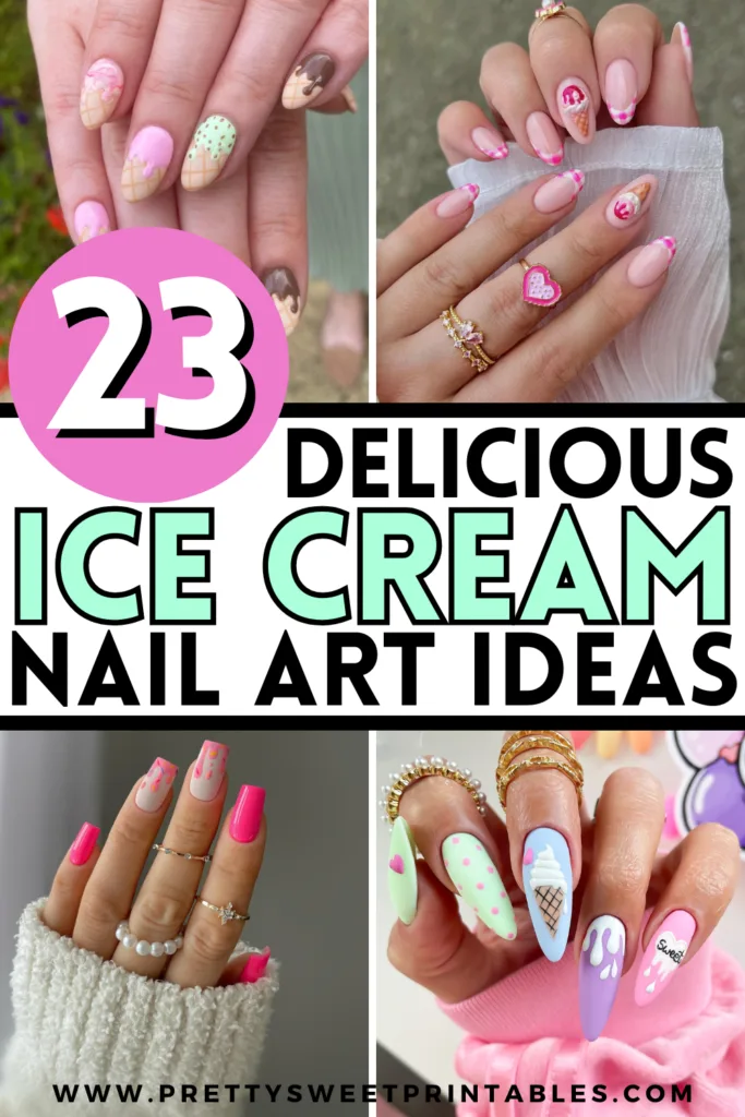 ice cream nail art ideas