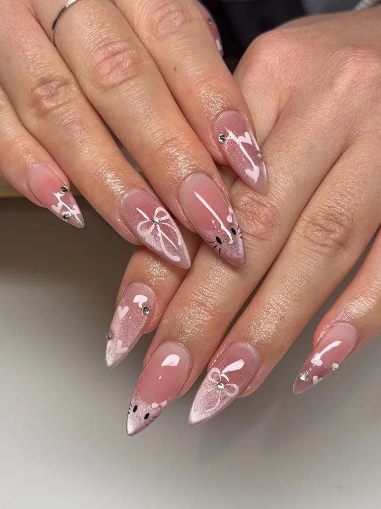 kitty friends nails