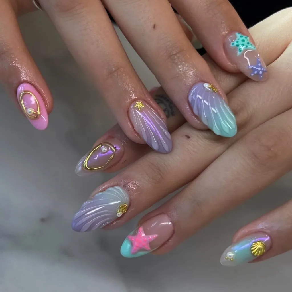 little mermaid nails