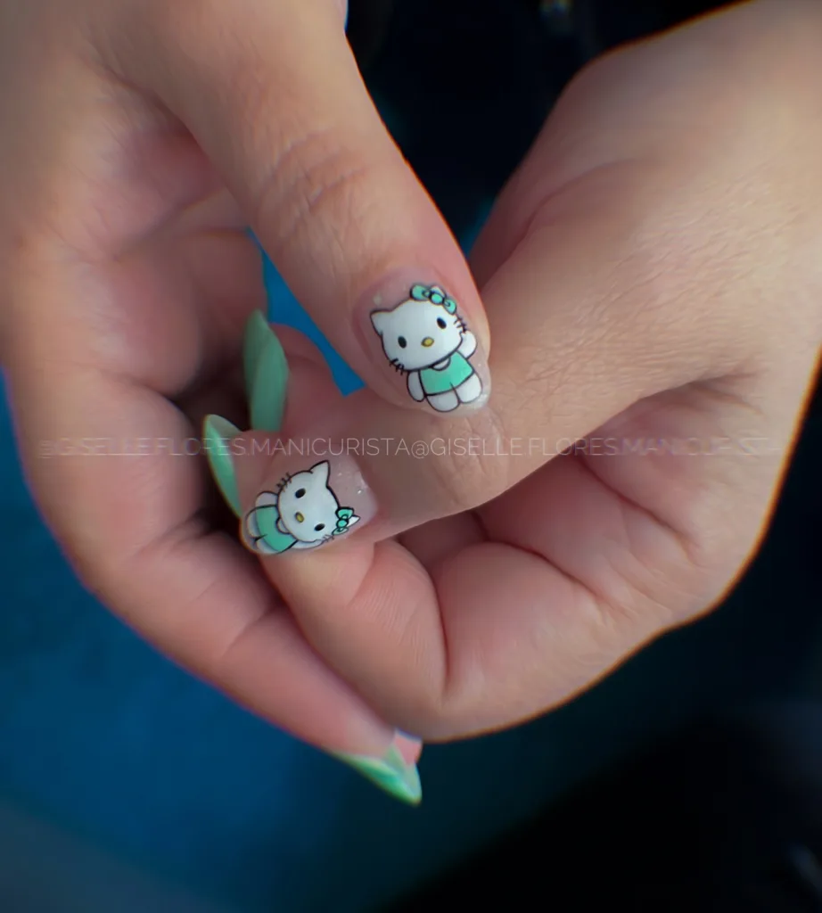 mint kitty nails
