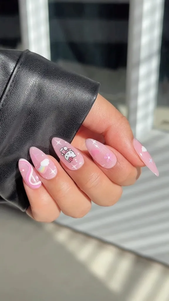 pastel rainbow nails