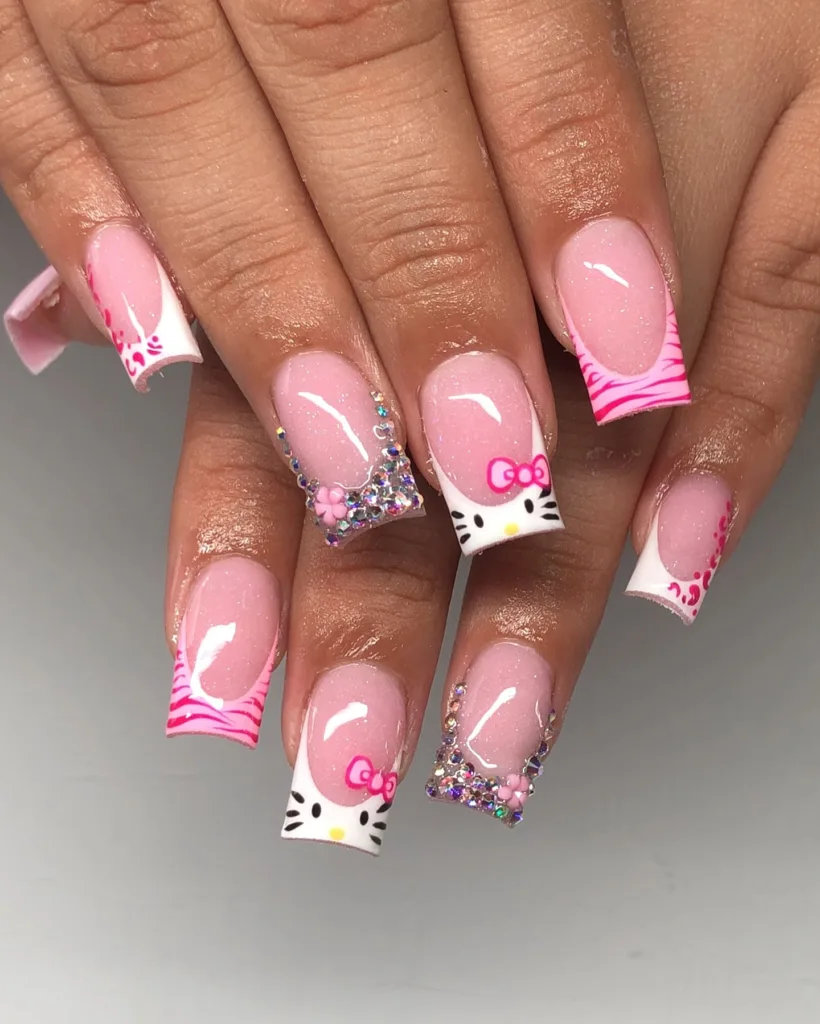 sparkle kitty nails