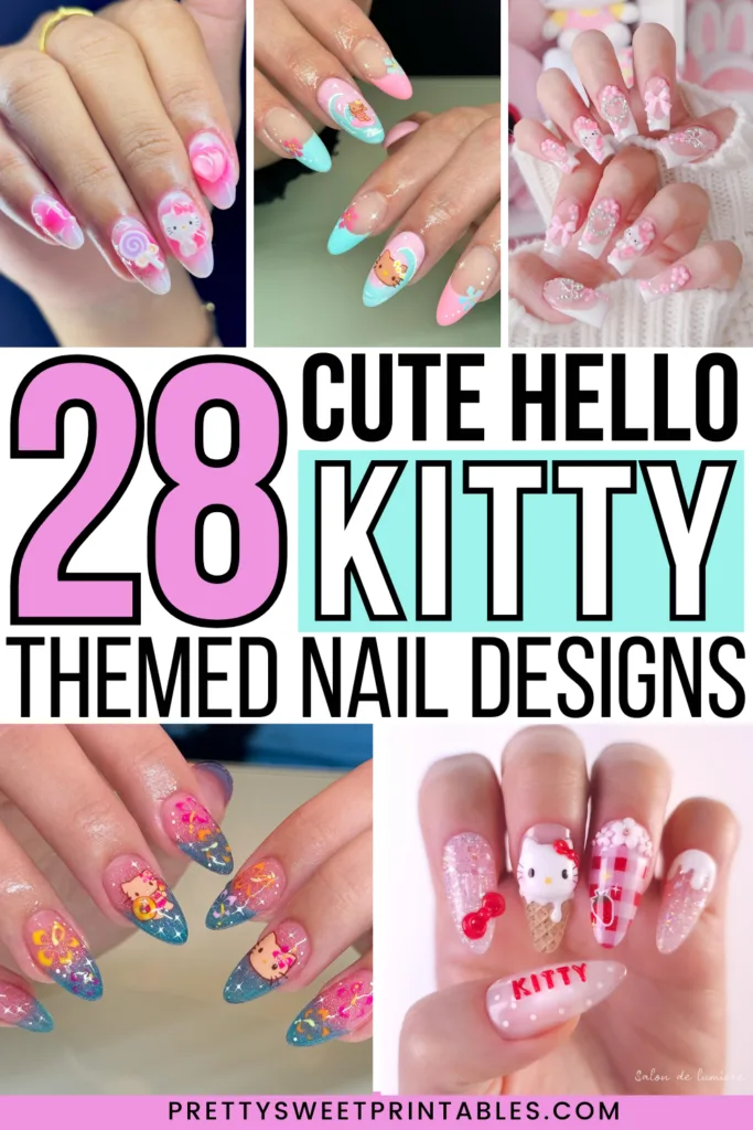 hello kitty nail designs