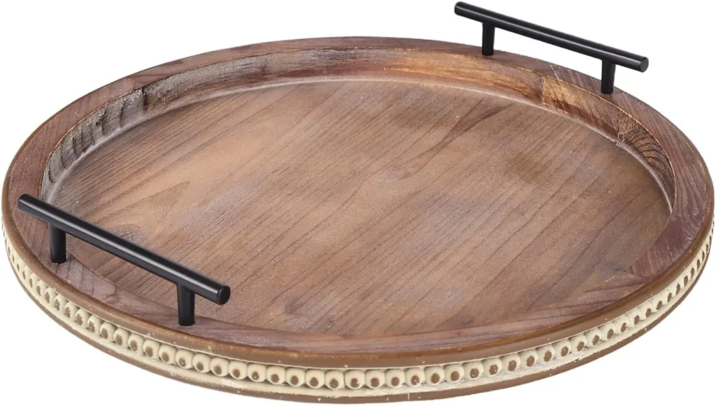 beaded circle tray