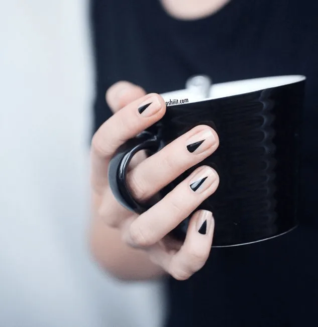 black triangle nail art