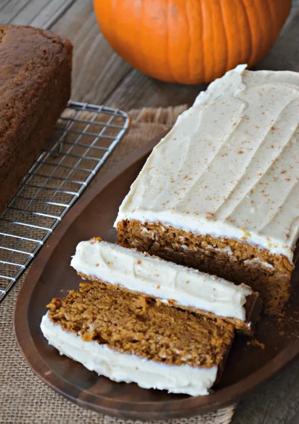 cream cheese frosted orange pumpkin bread