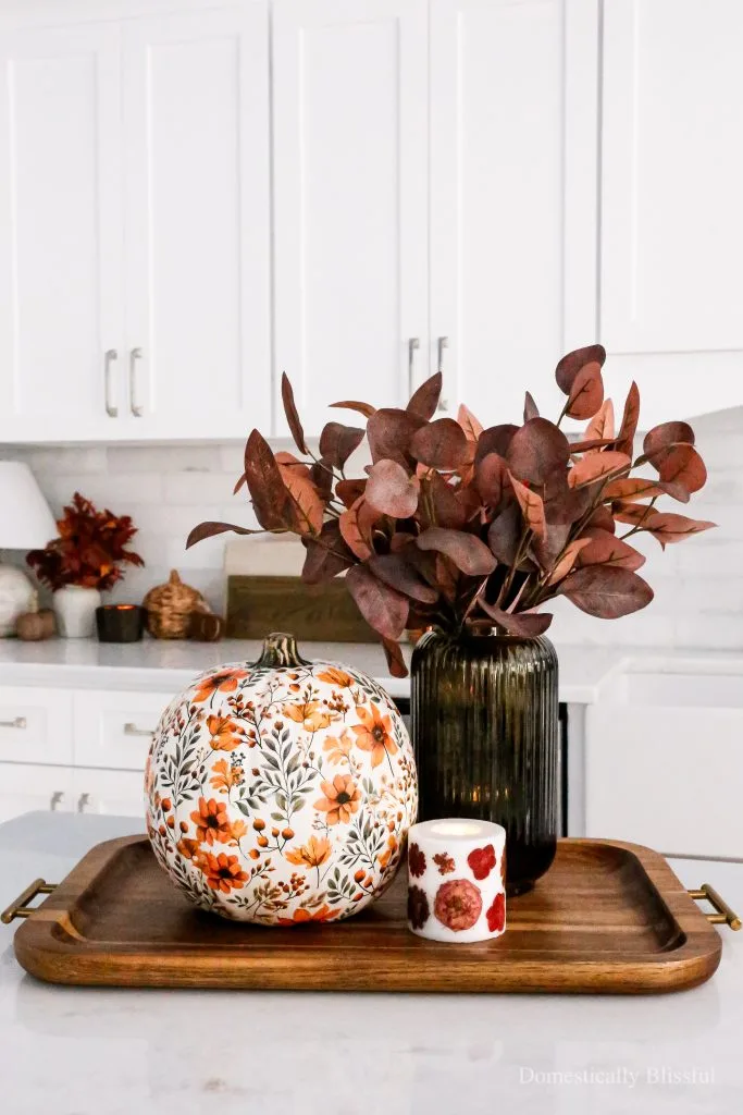 floral napkin pumpkin easy DIY fall craft idea for adults