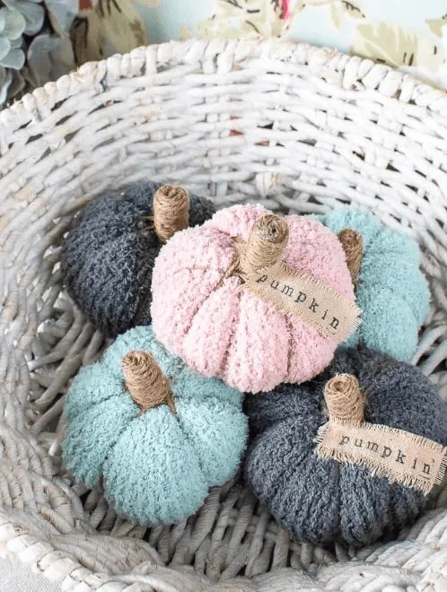 fuzzy sock pumpkins
