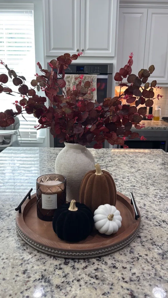 moody fall tray display 