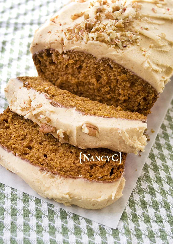 pumpkin bread with pumpkin buttercream