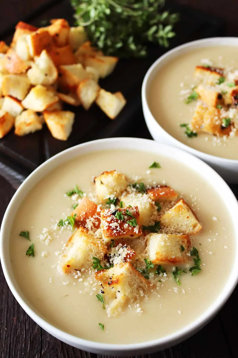 Creamy Garlic Bread Soup