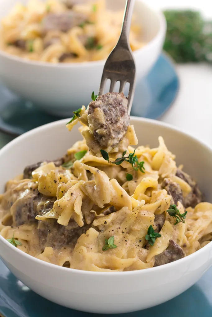 slow cooker beef stroganoff