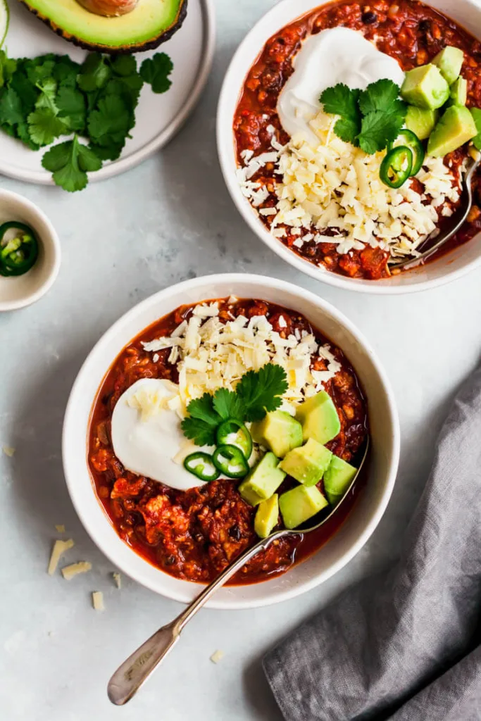 slow cooker black bean pumpkin turkey chili