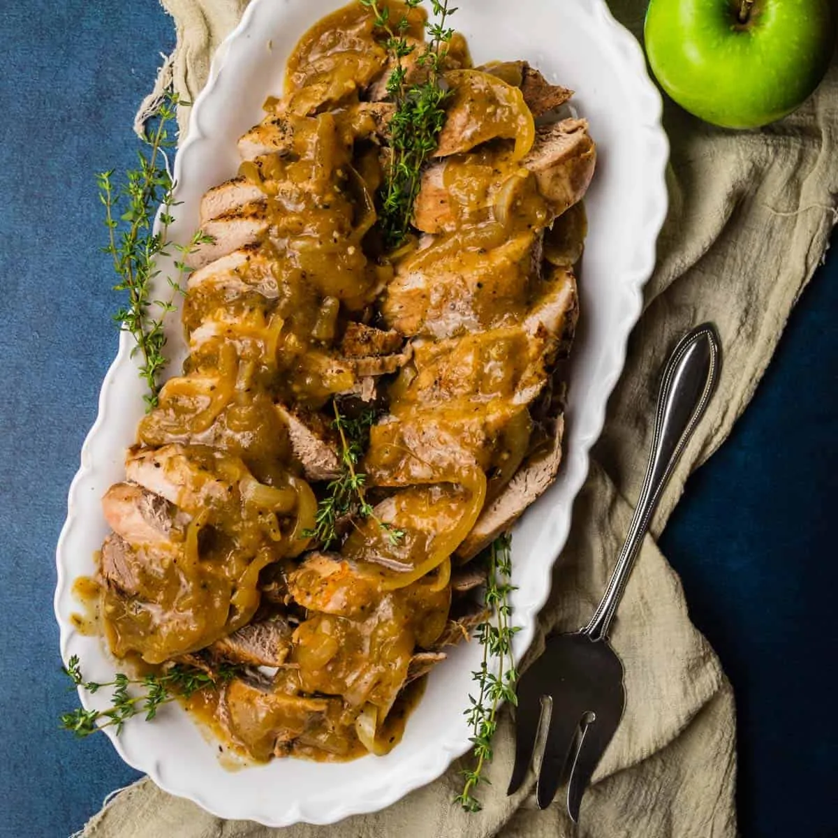 Pork Tenderloin with Apples & Maple Gravy