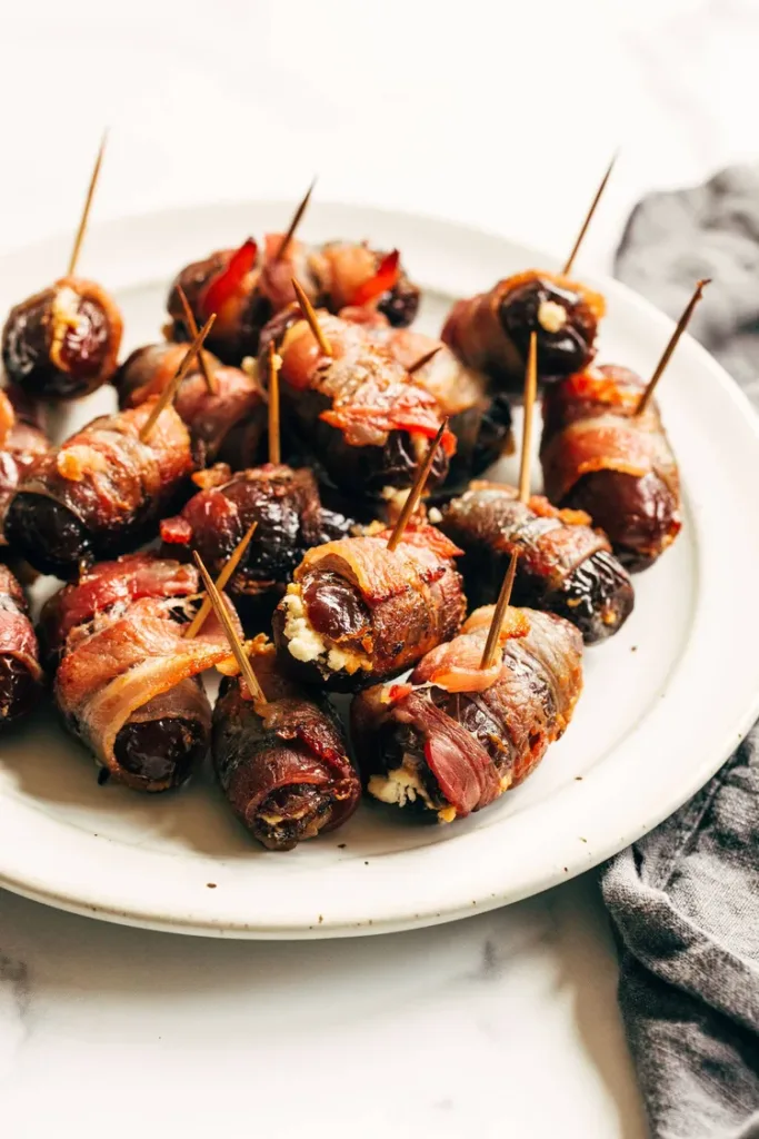 bacon wrapped dates with goat cheese thanksgiving appetizer ideas