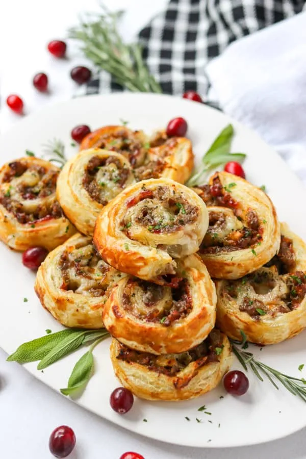 sausage cranberry brie bites savory thanksgiving appetizers