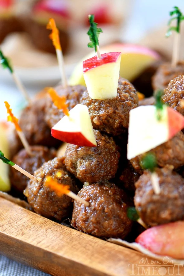 slow cooker apple cider meatballs bite-sized appetizers
